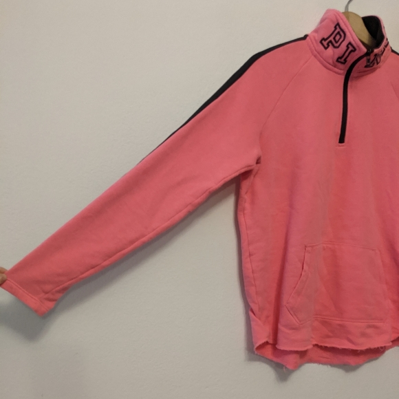 Victoria's Secret PINK Quarter Zip Logo Jacket - Picture 3 of 9